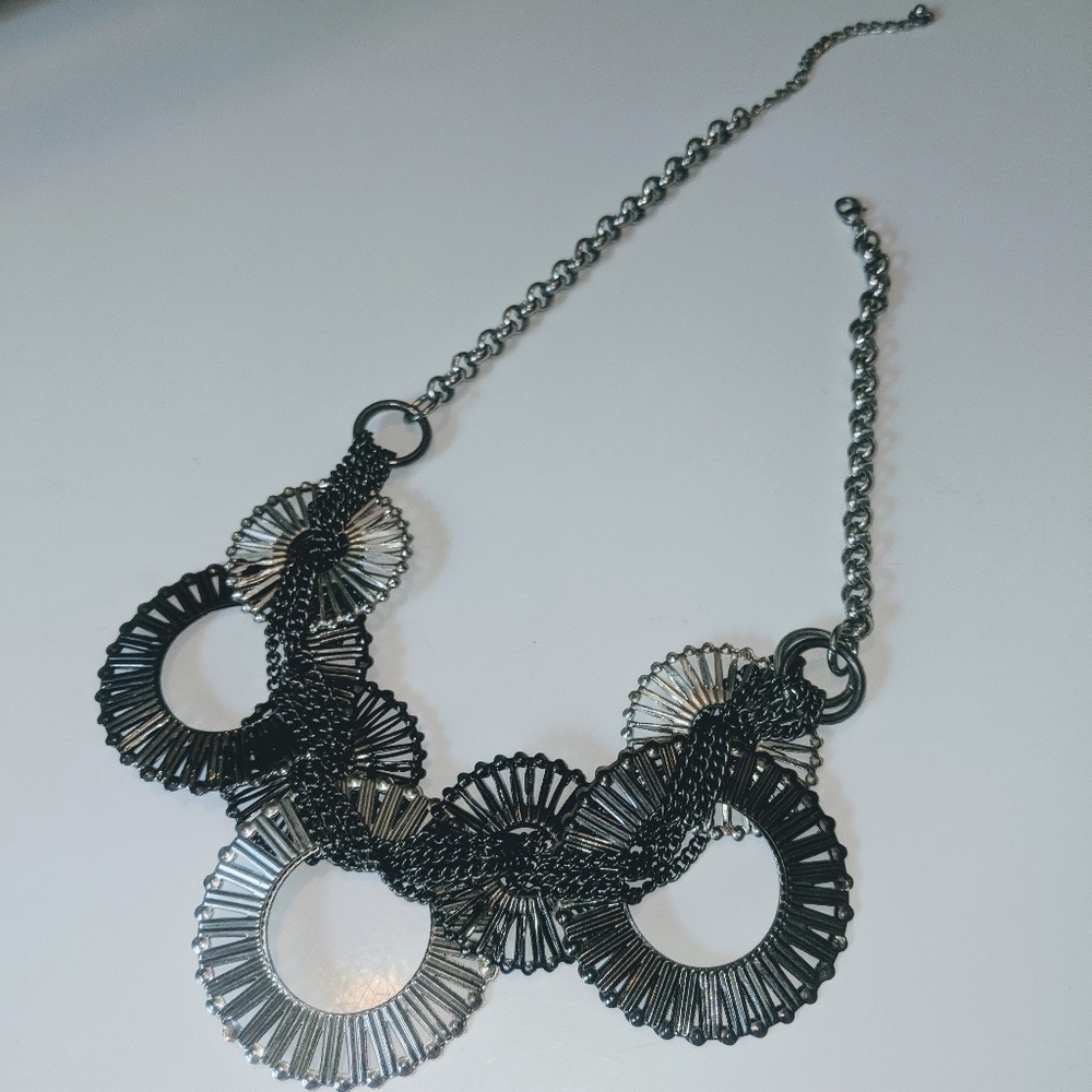 Silver Statement Necklace - image 1